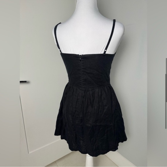 Reformation Velma Linen Dress in Black/Size 6 - Picture 7 of 11